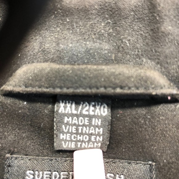 Claiborne Black W/ Brown Collar Suede Jacket 2XL - Picture 3 of 13